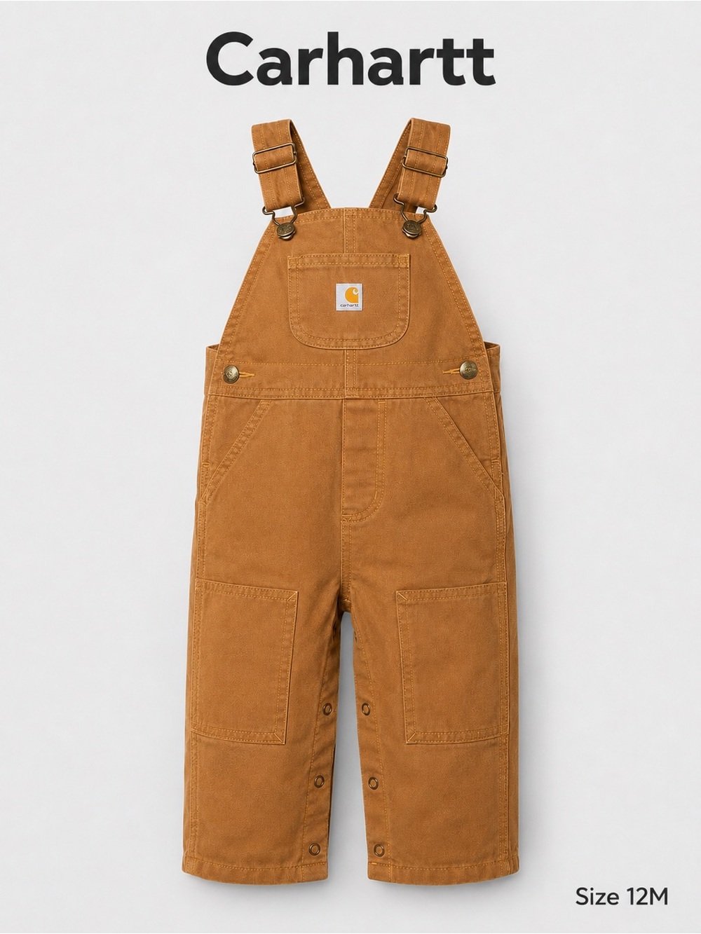Carhartt Infants' Flannel Lined Canvas Bib Overalls (12M)